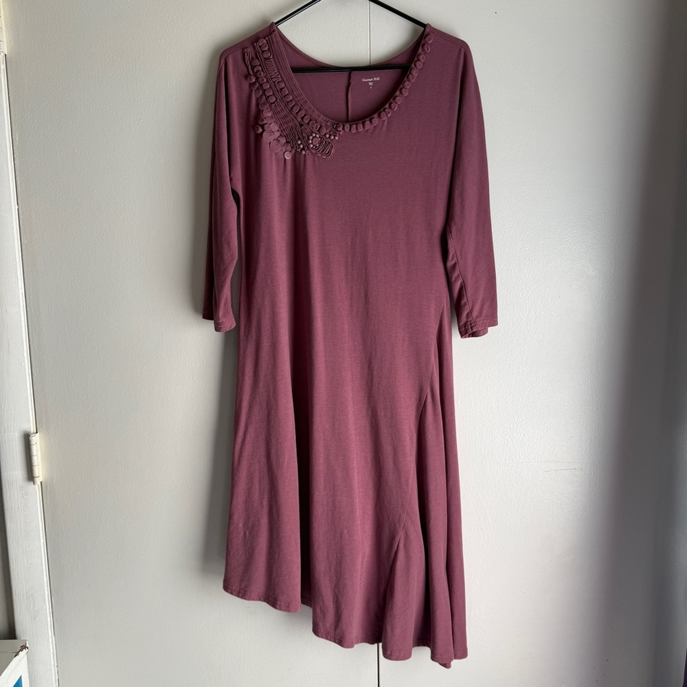 Garnet Hill Embellished Mauve Asymmetrical Dress Women’s Size Small